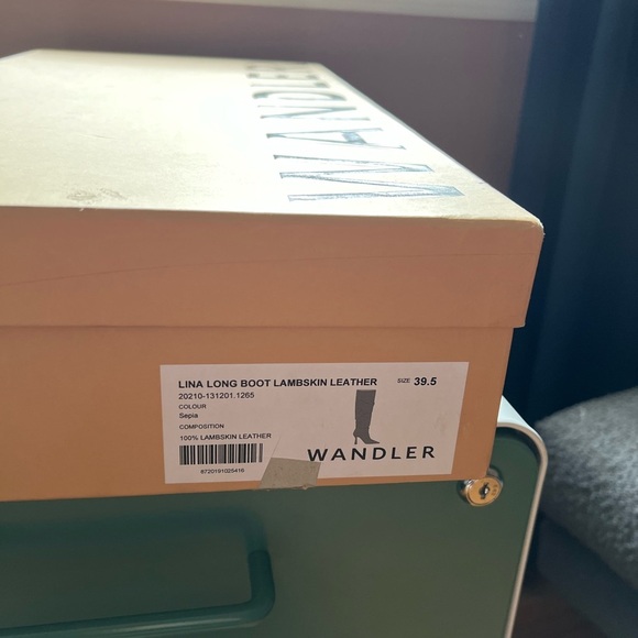 WANDLER Lina Lambskin Leather Knee-High Boots Sepia Color Size 39.5 NIB - Picture 10 of 10